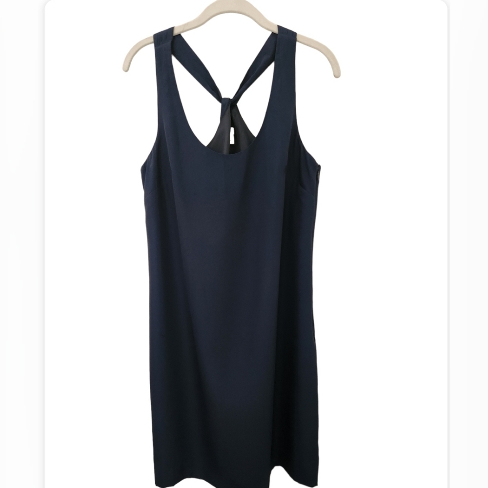 J.Crew twisted back navy blue dress size 6 dance wedding #C3854